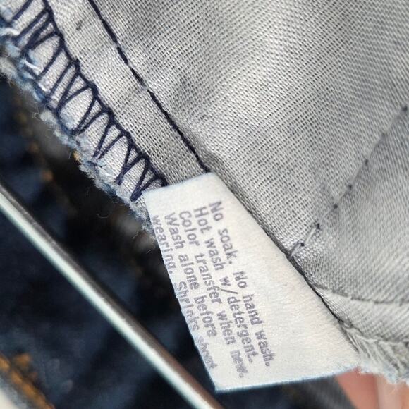 VTG women SZ 11 Dark Wash 70s High Rise Straight Leg Cotton Made USA 26048-0214 - Picture 7 of 8